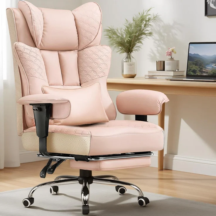 GTPLAYER Bürostuhl, Ergonomischer Gaming Stuhl mit Fußstütze Chefsessel bis 200kg, PU-Leder Schreibtischstuhl mit Taschenfeder-Kissen und Lendenwirbelstütze, Höhenverstellbar Home Office Stuhl – Bild 2