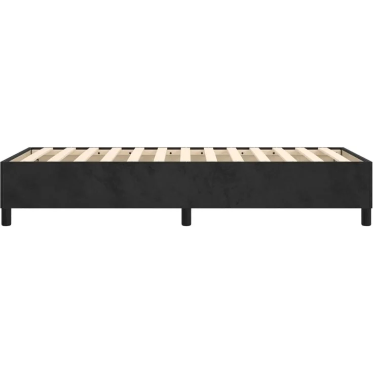 vidaXL Bettgestell, Bettrahmen mit Lattenrost & Stützbeinen, Schwarz Samt, 90x200 cm – Bild 2