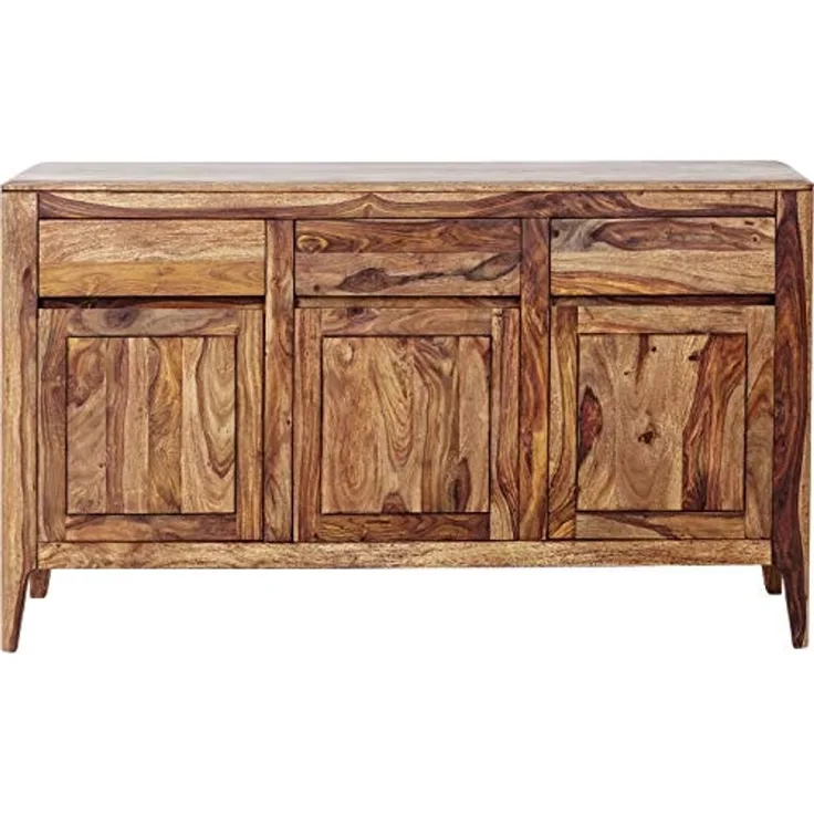 Kare Design Sideboard Brooklyn Nature, Sideboard aus Massivem Sheesham-Holz, Hellbraun gebeiztes Sideboard, Massicholz Sideboard, (H/B/T) 85 x 145 x 40 cm