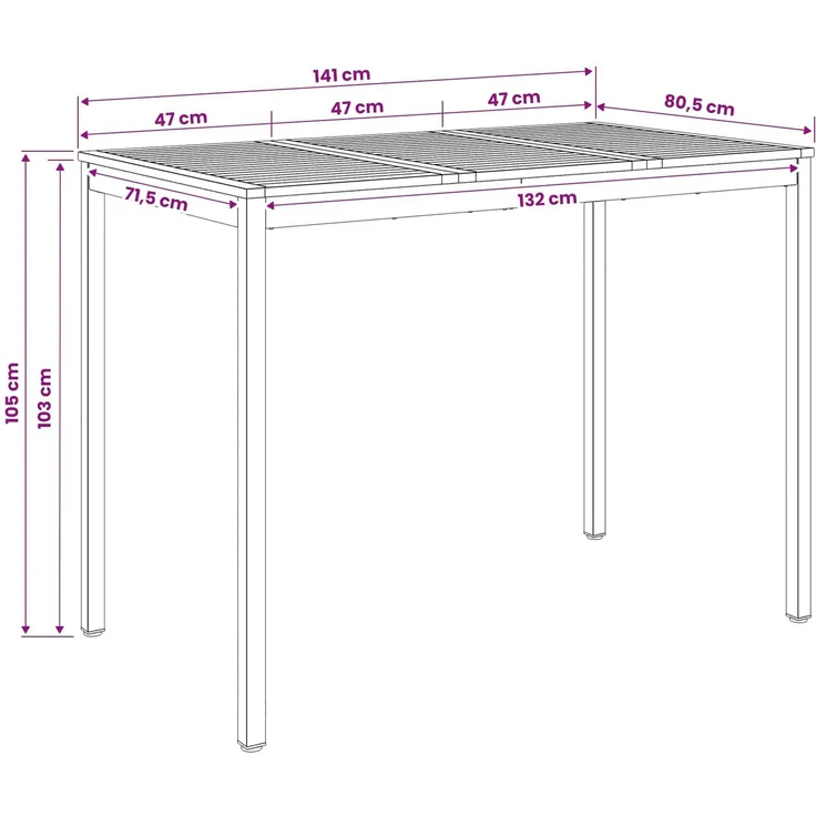 vidaXL Gartenbar-Tisch NAARDEN Weiß gewaschen und Schwarz 901782 – Bild 9