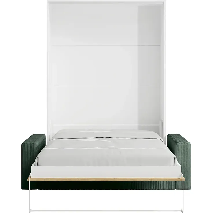Vente-unique - BEGANIO Bett Holz, Platte BeigeWeiß - B 123 cm239,2 cm x H 225 cm x L 200 cm – Bild 3