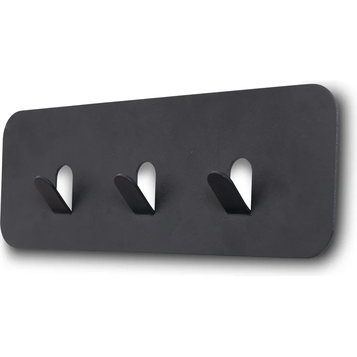 Garderobenleiste >Tilly 1< 3 Haken, anthrazit, Metall - 30x10x3cm (BxHxT) – Bild 3