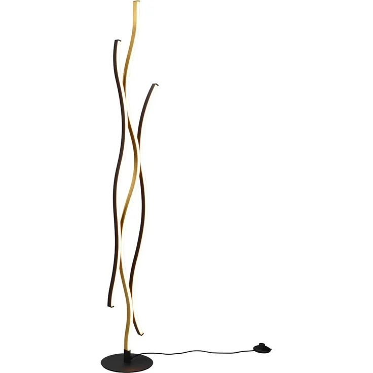 LED Stehleuchte BLAZE dimmbar Lichtfarbe einstellbar Schwarz Gold, Höhe 138cm – Bild 2