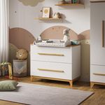 Wickelkommode Malia Weiß 108 x 98 cm mit 2 Schubladen Vitalispa