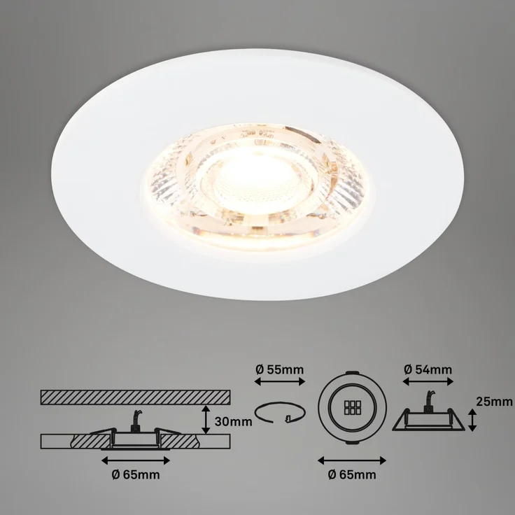 Briloner LED-Einbauleuchten Kulana Mini 3er Set Mini 3,6W 350lm weiß – Bild 6