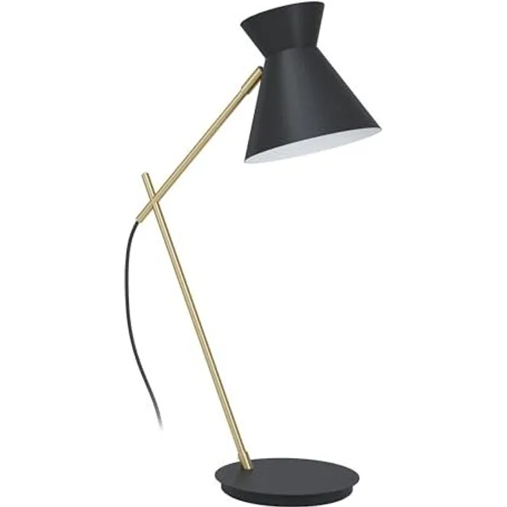 Eglo 98864 Tischleuchte AMEZAGA schwarz, messing L:35,5 B:16 H:57,5cm mit Wippschalter