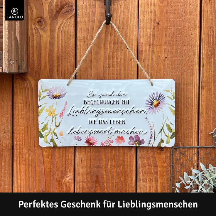 LANOLU Blechschild Lieblingsmenschen - 16x32cm – Metall – Mehrfarbig – 16119 – Bild 2