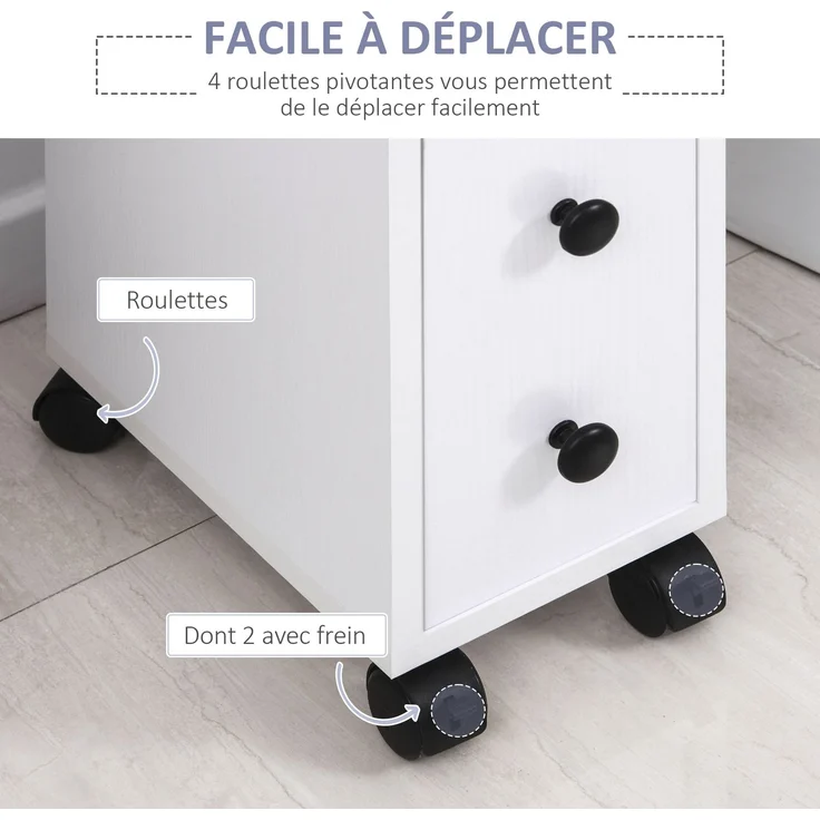 JARDJ Toilettenpapierhalter – Toilettenpapierschrank – 3 Ebenen + Papierauszug – Weiße Ausführung – Bild 7