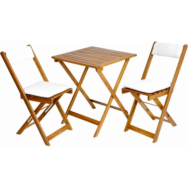 Balkon-Set 3-tlg. Sitzgarnitur Gartenmöbel Balkonmöbel Klapptisch Klappstühle