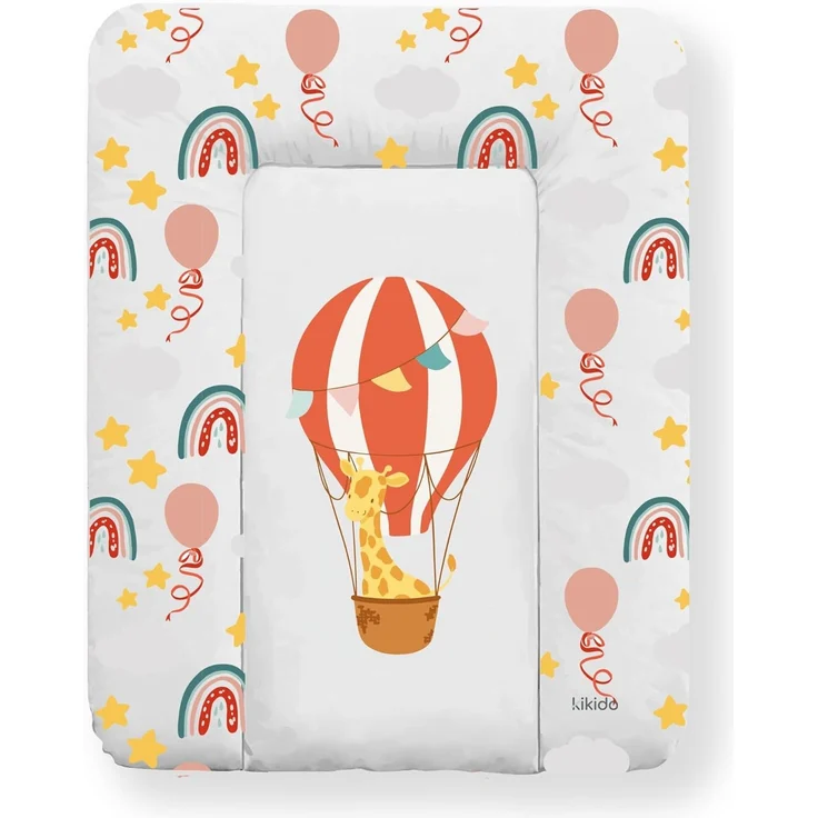 Kikido Wickelauflage 50x70 cm - Heißluftballon - Baby Wickelauflagen Wasserfest, Abwaschbar und Pflegeleicht - Wickelunterlage Weich Tragbare, Leicht zu Reinigen - Universal-Wickelauflage 50x70 – Bild 1