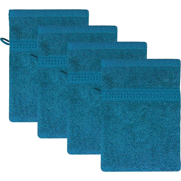 TRENDBUY24 Waschhandschuh Waschhandschuh 16x21 cm Frottee Baumwolle 4er, (4-St), Besonders saug- und strapazierfähig