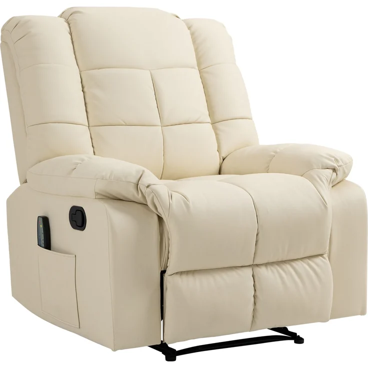 Massagesessel, Entspannungssessel, Massagesessel mit verstellbarer Rückenlehne, Fußstütze, TV-Sessel, Kunstlederbezug – Bild 2