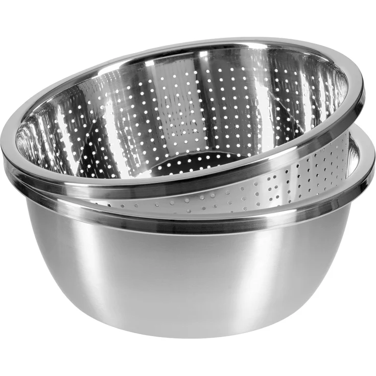 Seiher und Schüssel Set, Ø 28 cm, 2-teilig, Edelstahl – Bild 2