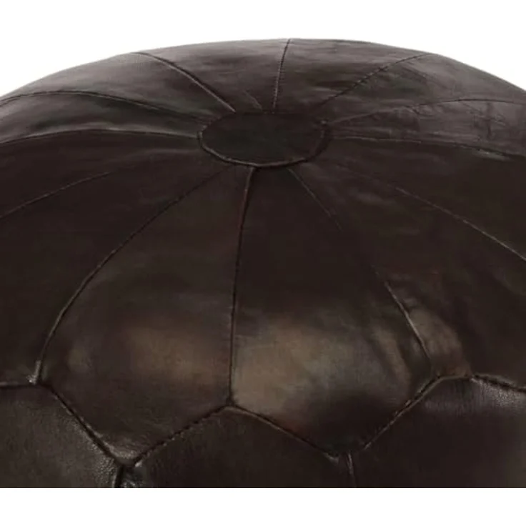 vidaXL Pouf Dunkelbraun 40 x 35 cm Echtes Ziegenleder 248130 – Bild 4