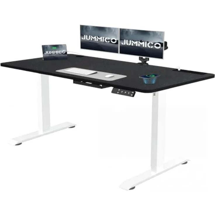 JUMMICO 180x80cm Höhenverstellbarer Schreibtisch mit Steckdose – Bild 1