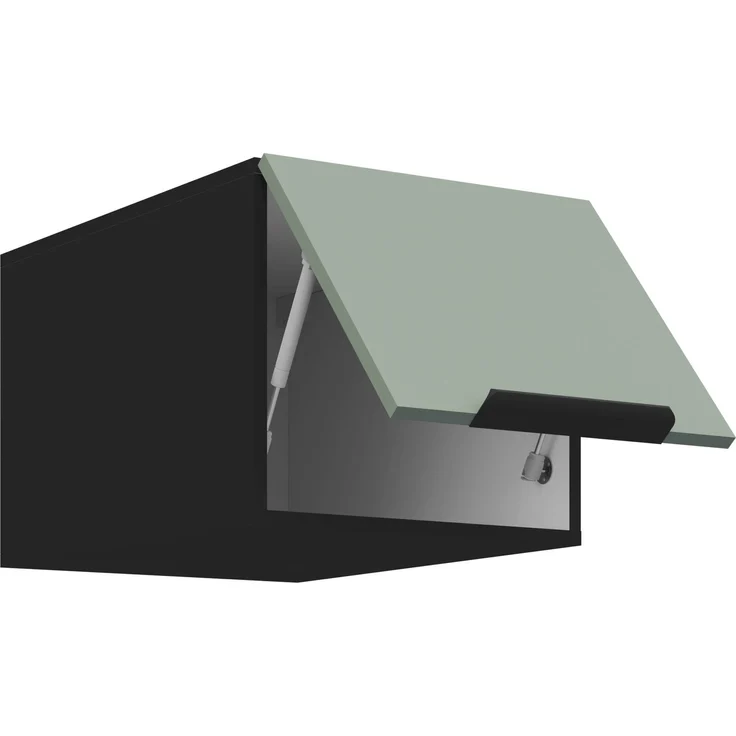 Küchen Aufsatzschrank 40 cm ARIA Aquamarin ultra matt + Schwarz matt, hochwertige Fronten mit Anti Fingerprint Beschichtung Küchenzeile Küchenblock – Bild 3