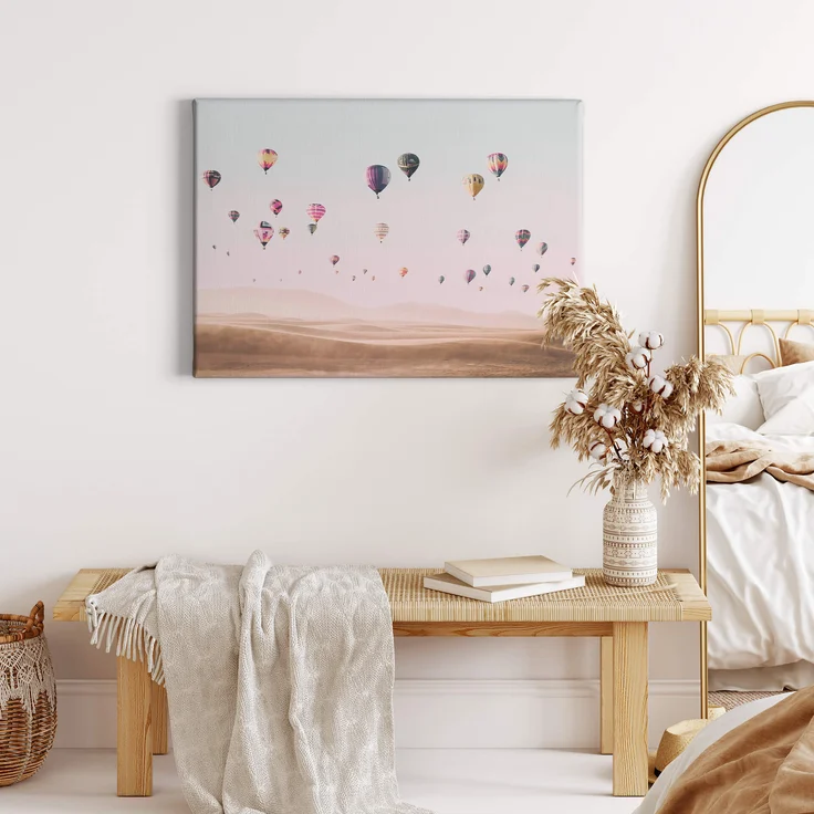 Leinwandbild Ballons Himmel Blau Türkis Rosa 70x50 DD123031 Keilrahmen Wandbild – Bild 2