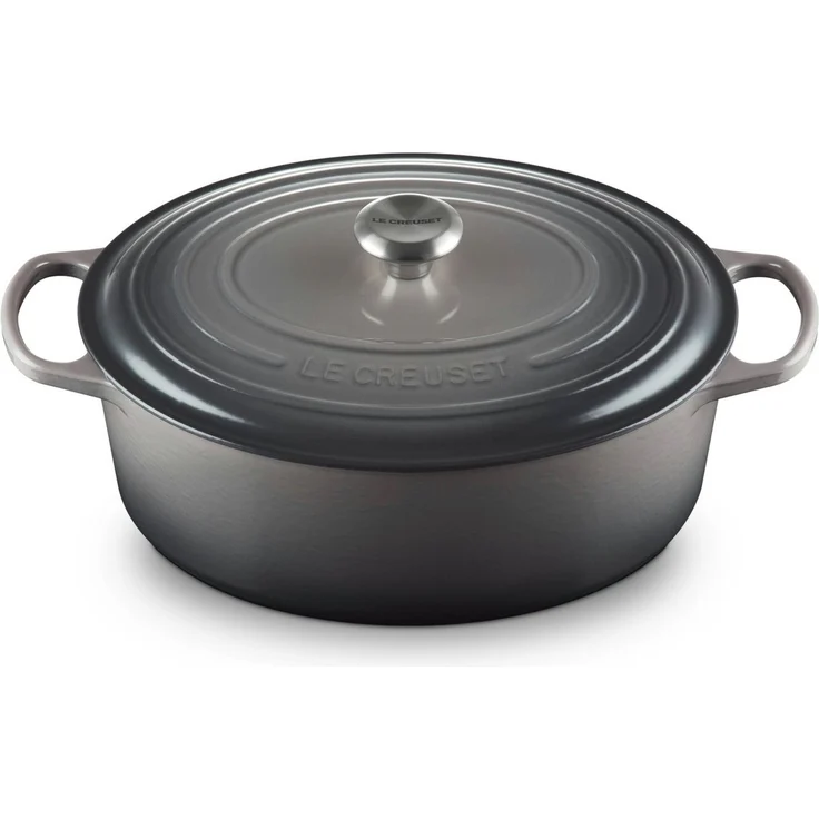 LE CREUSET Bräter Bräter Signature oval flint 33cm, Emailliertes Gusseisen – Bild 1