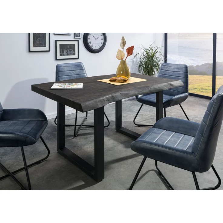 Baumtisch Mango 140x90x77 grau lackiert / U-Beine anthrazit matt FREEFORM 5 – Bild 9