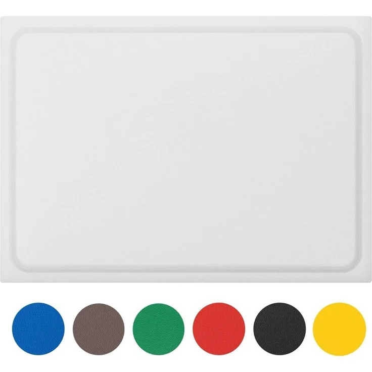 MUVELL Schneidebrett Kunststoff, Weiß, 45x30x2 cm, mit Saftrille, EXTRA dick, Kunststoff, (Stück, 1-St, Schneidebrett), messerschonend,Saftrille,Extra Dick – Bild 1