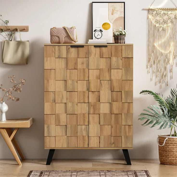 Flurschrank 80,5x35x109,5 cm - Eleganter Schuhschrank mit verstellbaren Böden – Bild 1
