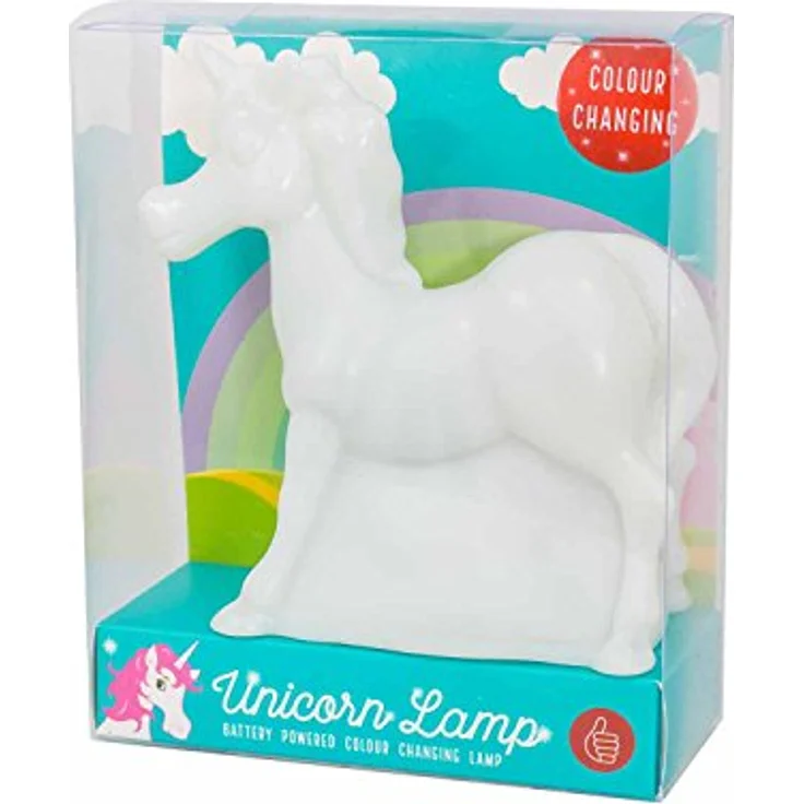ThumbsUp! Stimmungslampe "Einhorn", Farbwechsel LED Nachttischlampe in Weiß, Druckfeder, 645 Blätter – Bild 1