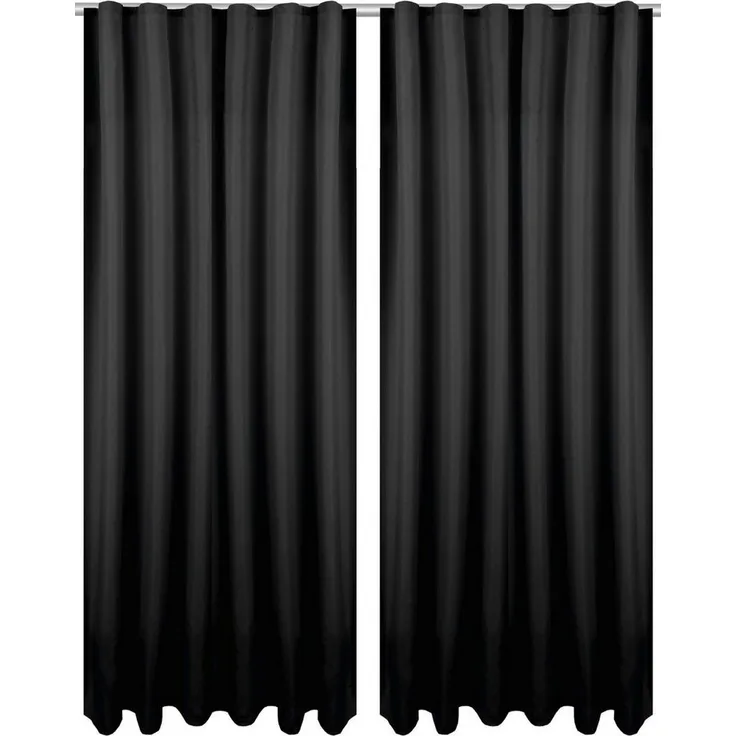 Bestlivings Vorhang, Kräuselband (2 St), blickdicht, Microfaser, Gardinenset "Blickdicht" mit Kräuselband