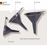 FACKELMANN Trichter Set, Küchentrichter, Universaltrichter, Fülltrichter, Einfüllhilfe