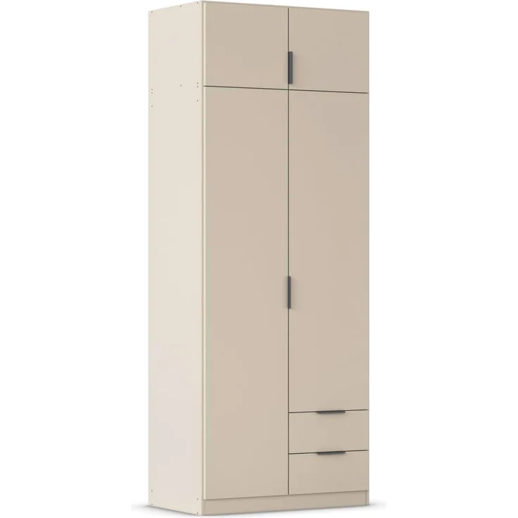 Rauch Möbel Lagoa, Kleiderschrank, Garderobe für Schlafzimmer, Kinderzimmer, Jugendzimmer 4-türig, 2 Schubladen, mit Zubehör Premium, Farbe Beige, Breite 91 cm – Bild 1