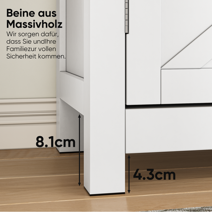 DESVIAE Sideboard mit Schublade und verstellbarem Einlegeboden 76x83x30 cm MDF Weiß – Bild 4