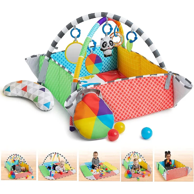 Baby Einstein, Patch’s 5-in-1 Color Playspace, 5 in 1 Spieldecke und Bällebad mit aufklappbaren Seiten, 5 abnehmbaren Spielzeugen, 20 Minuten Melodien und vielem mehr