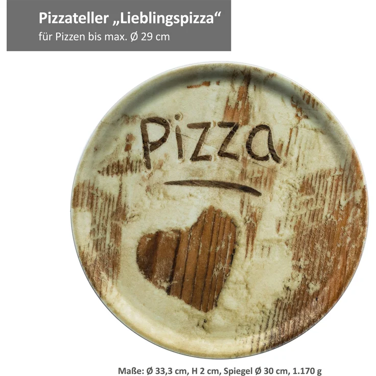 6er Set Pizzateller Oliven-, Salami- & Lieblingspizza Ø 33,3cm Platte XL-Teller – Bild 7