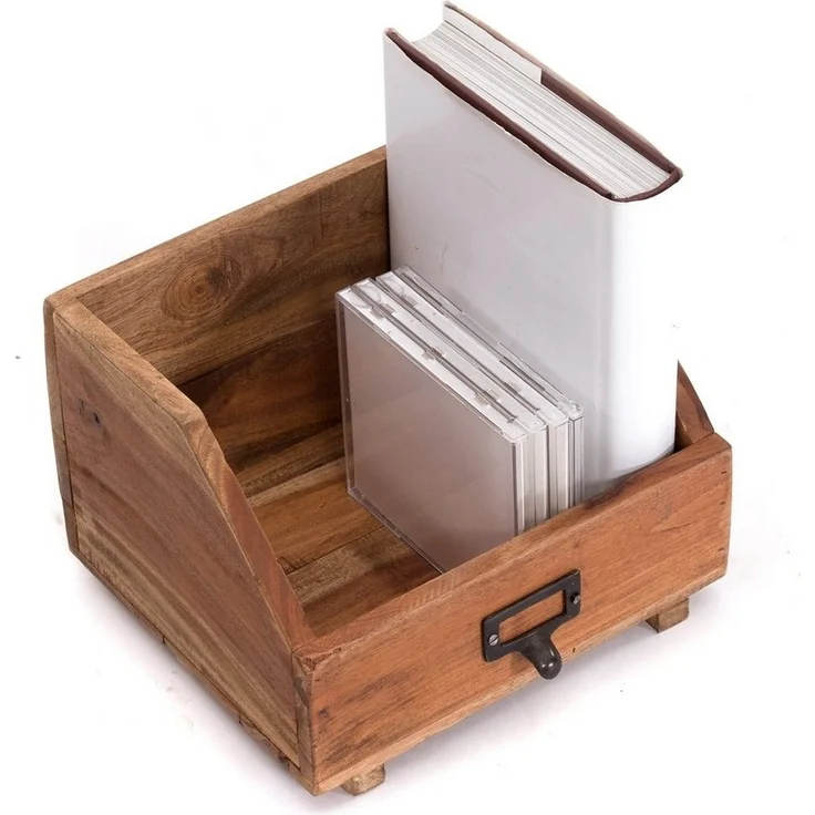 DESIGN DELIGHTS Aufbewahrungsbox BUCHREGAL "BÜCHERBOX 24", 24x21x17cm (BxTxH), Altholz massiv, Ablage – Bild 3