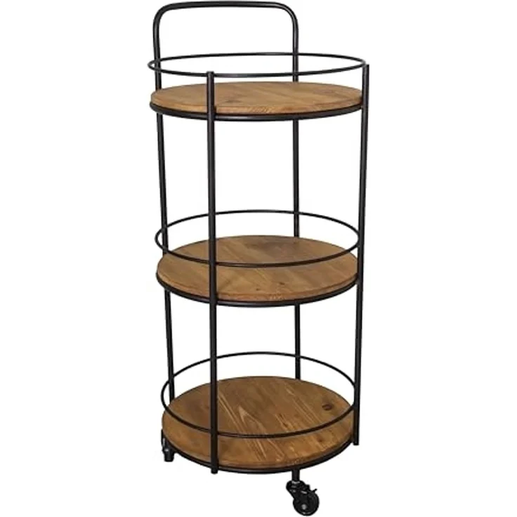 Antic Line Servierwagen aus Holz u. Metall Industrial SEB17494