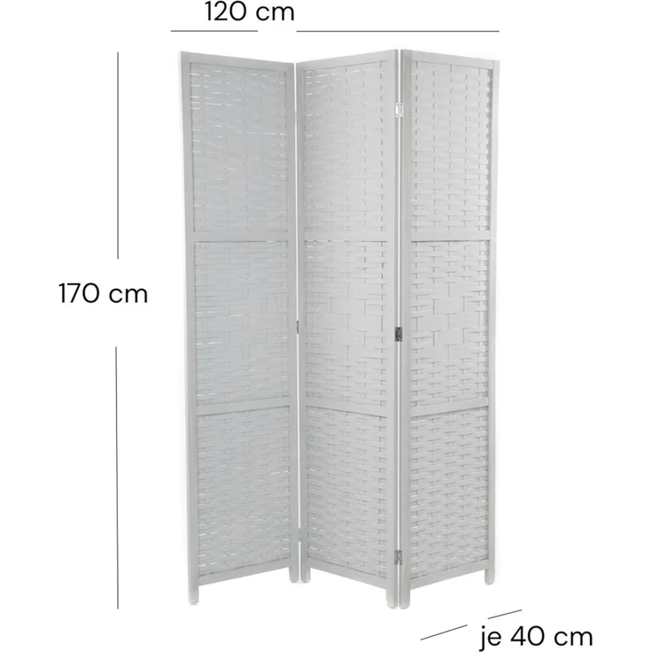 Raumteiler Bambu 3-tlg. Bambus Holz grau – Bild 2