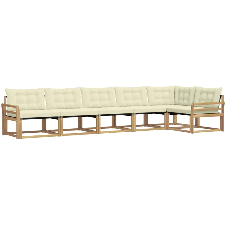 vidaXL Outdoor-Sofagarnitur 6 stk. Weiß und Creme 3388732 – Bild 2