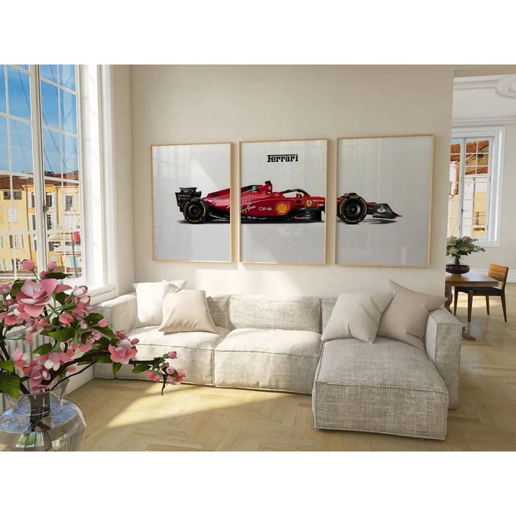 JUSTGOODMOOD Poster Premium ® Ferrari Formel 1 3er-Set Poster · Rennwagen · ohne Rahmen, Poster in verschiedenen Größen – Bild 4