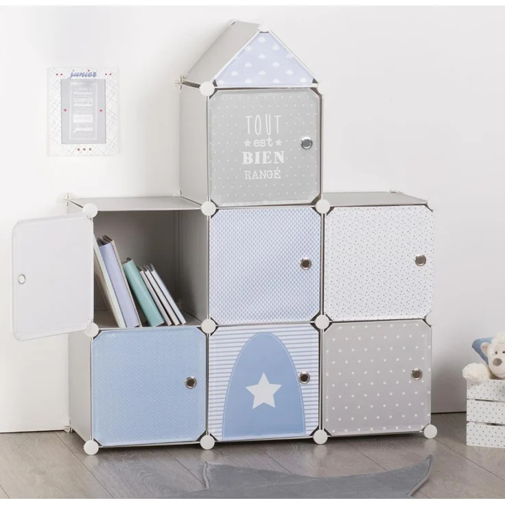ATMOSPHERA Schrank mit Schubladen für kleine Gegenstände für Kinderzimmer, 94,5 x 32 x 109 cm Grau – Bild 2