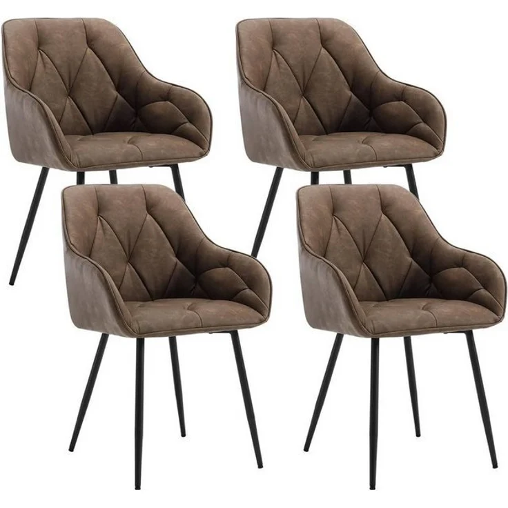 Woltu 4-Fußstuhl (Set, 4 St), Esszimmerstühle ergonomischer aus Kunstleder – Bild 4
