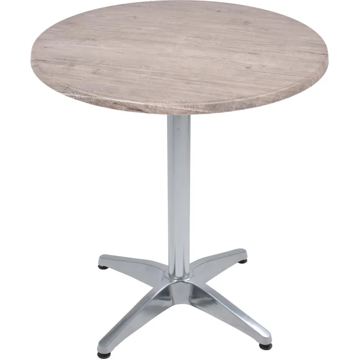 Bistrotisch Set Washington Pine Ø70cm Tischgestell Aluminium blank Garten Tisch