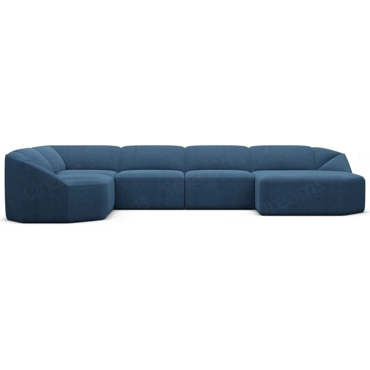 Wohnlandschaft Cabrera U-Form - Strukturstoff - Blau - Rechts – Bild 3