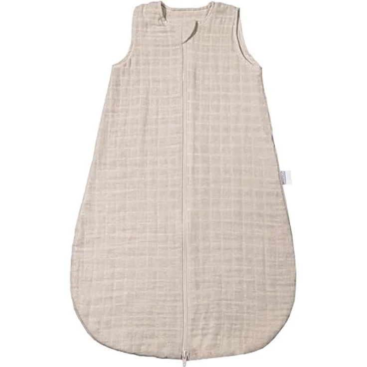 Makian Musselin-Schlafsack, atmungsaktiv und hautsympathisch, beige, Gr. 110 cm, Oeko-Tex Standard 100 zertifiziert – Bild 1