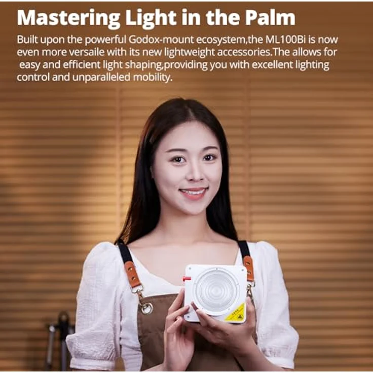 Godox ML100Bi 120W LED Video Licht, Bi-Color, 34300Lux CRI97+/TLCI98+, APP Steuerung, USB-C Aufladung, 11 FX Effekte für Filmemachen/Outdoor Fotografie – Bild 5