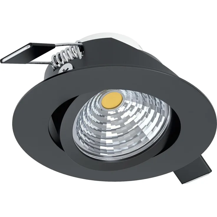 Eglo 98609 Hochvolt LED Einbauleuchte SALICETO schwarz 2700K rund Ø8,8cm H:4,2cm schwenkbar dimmbar