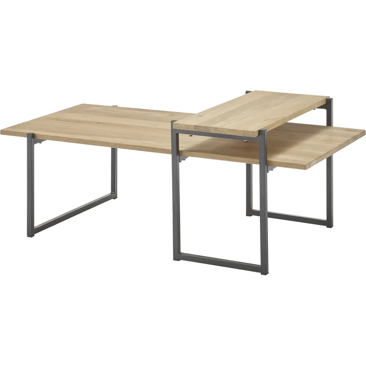 Couchtisch >Elliot< in Eiche, Metall schwarz - 118x48x64cm (BxHxT) – Bild 2