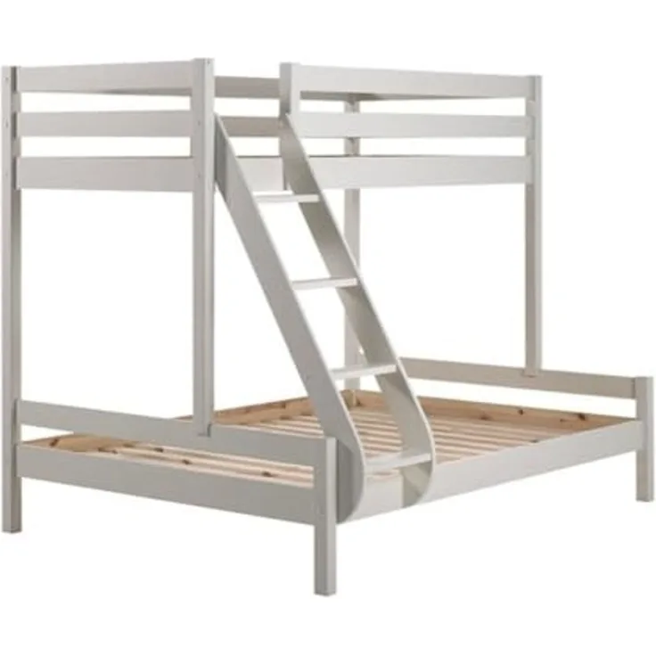 Vipack 'Martin' Etagenbett, weiß, 90x200/140x200 cm, Kiefer massiv, inkl. Lattenroste