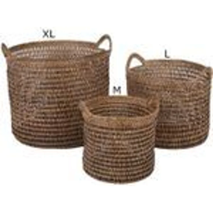 Rattan Korb Eda Braun mit Henkel M – Bild 8
