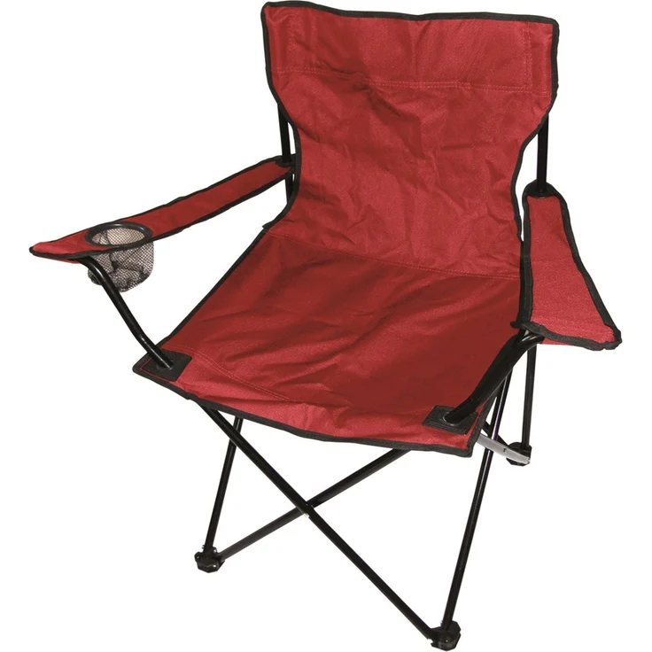 Anglersessel m. Getränkehalter Campingsessel Campingstuhl Festivalstuhl faltbar Rot