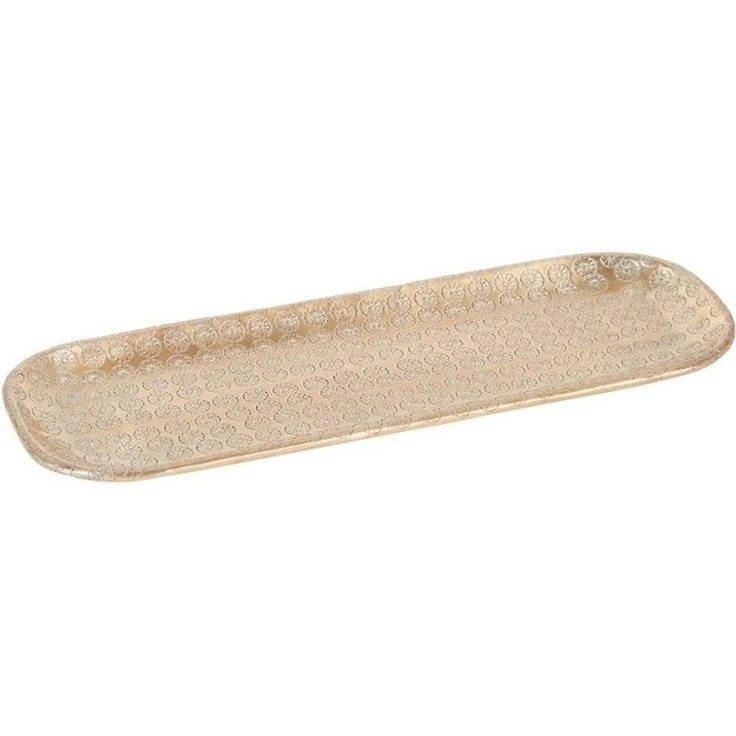 Marrakesch Orient & Mediterran Interior Dekotablett Orientalisches Tablett Kerzentablett Jabar Gold 30cm, Handarbeit – Bild 4
