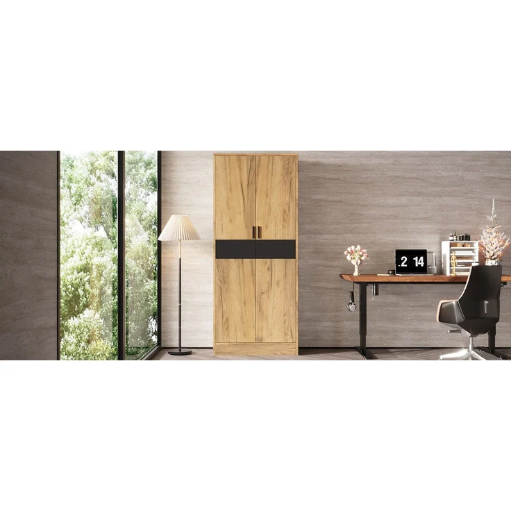 ZUBALIYA Hochschrank 60x35x160 cm, mit verstellbaren Einlegeböden und Aktenschrank mit sanft schließender Tür, Aufbewahrungsschrank für Büro, Wohnzimmer und Flur,Aktenschränke,Sideboard – Bild 20